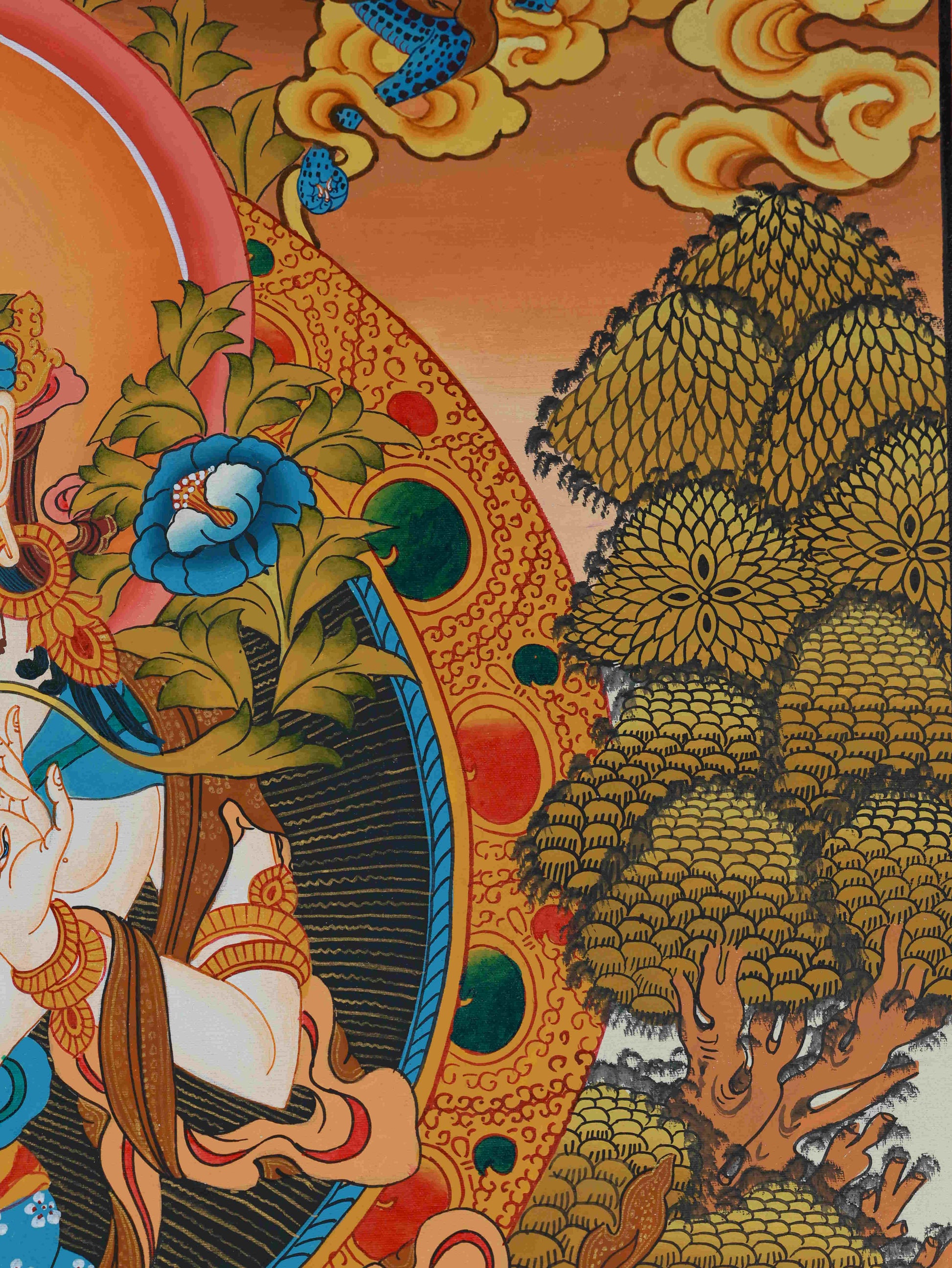 Tibetan Buddhist Handmade Thangka - White Tara Blessings for Protection and Long Life