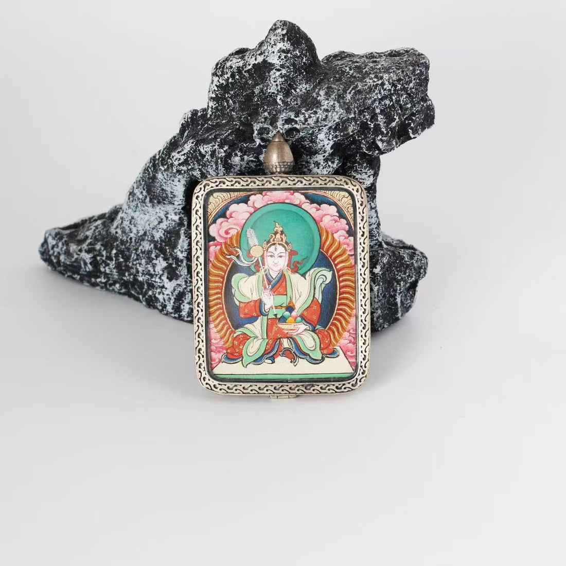 3.5x4.5cm Rebgong Palden Lhamo Buddhist Pendant: The Sacred Protector Goddess of Tibetan Buddhist Jewelry