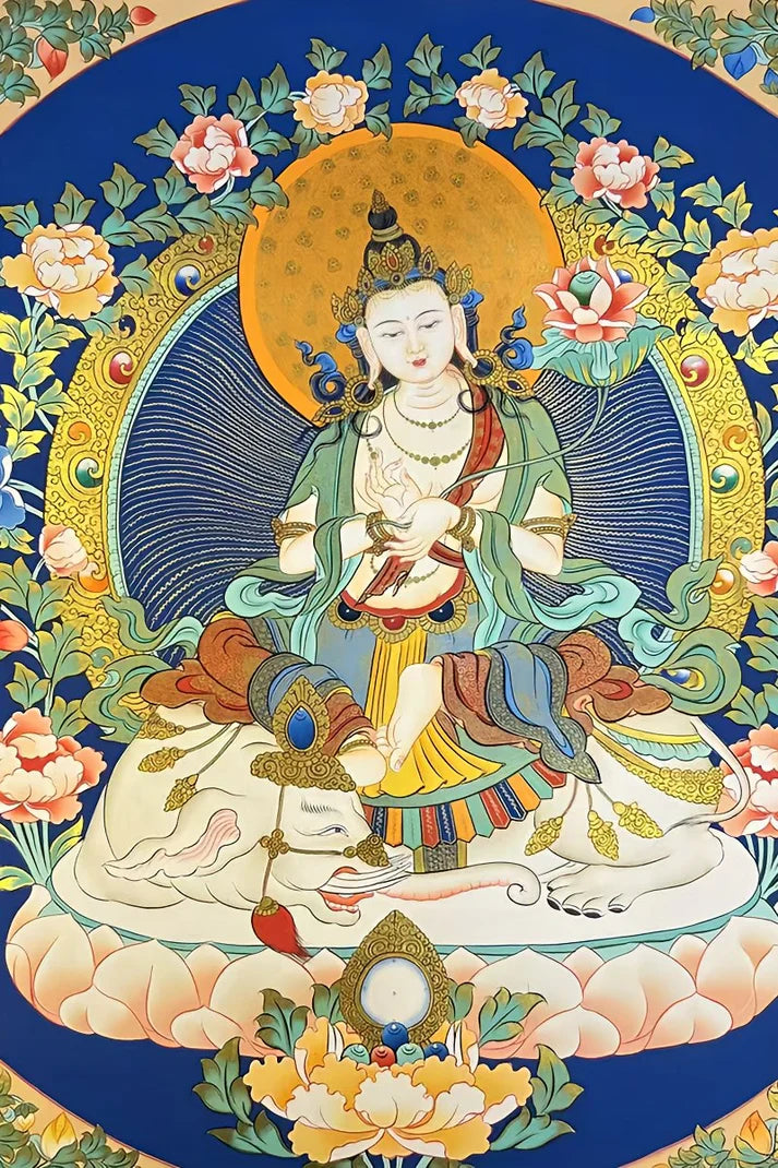 Hand-Painted Samantabhadra Bodhisattva Thangka: Tibet’s "Wish-Fulfillment Art" — Hang "Actionable Blessings" in Your Home