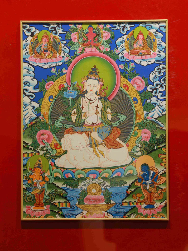 Hand-Painted Samantabhadra Bodhisattva Thangka: Tibet’s "Three-Realms Protection & Wish-Fulfillment Art" — Hang "Resilient Good Fortune" in Your Home