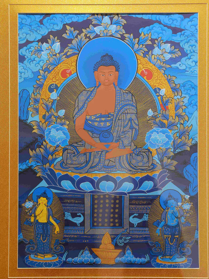 Hand-Painted Ratnasambhava Buddha Thangka: Tibet’s "Blessing & Treasure-Gathering Prosperity Art" — Hang "Dignified Abundance" in Your Home