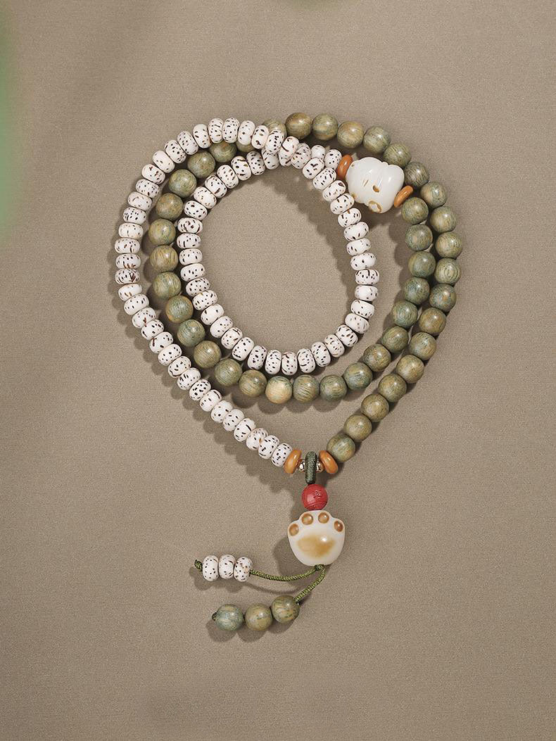 Tibetan-Buddhist Handcrafted Green Sandalwood Bodhi Bracelet