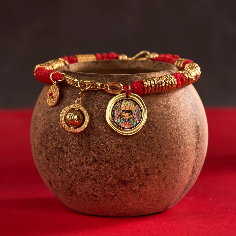 tibetan-buddhist Handcrafted Zakiram Red Thread Tibetan Buddhist Jewelry