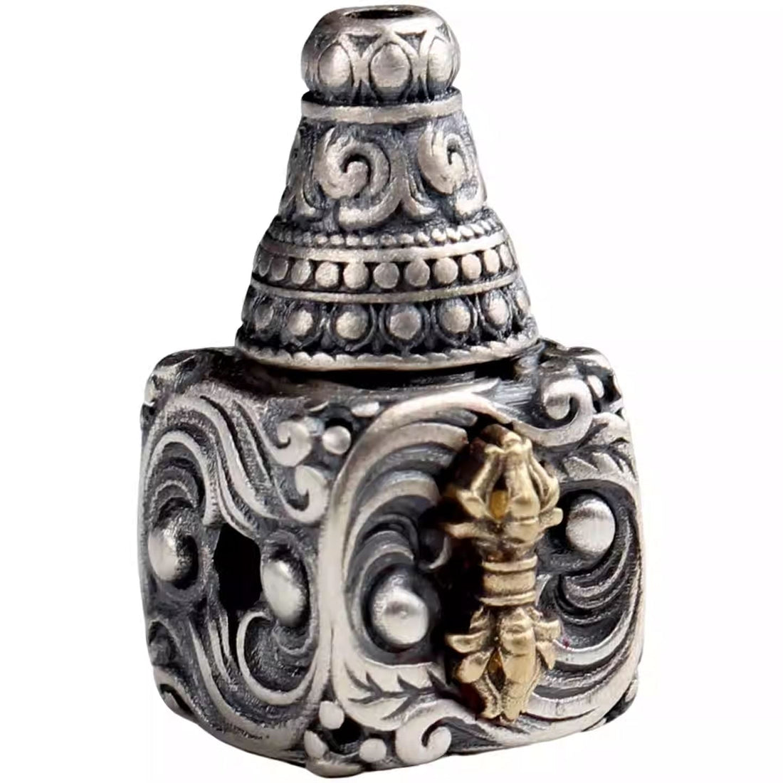 Tibetan-Buddhist Jewelry Culture: Silver Vajra Dorje Jewelry Tibetan Buddhist Ritual Object