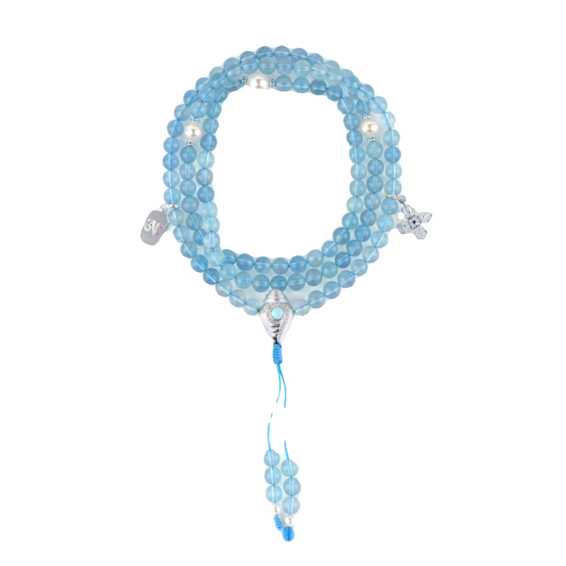 tibetan-buddhist Aquamarine Pearl Mala: Jewelry Art