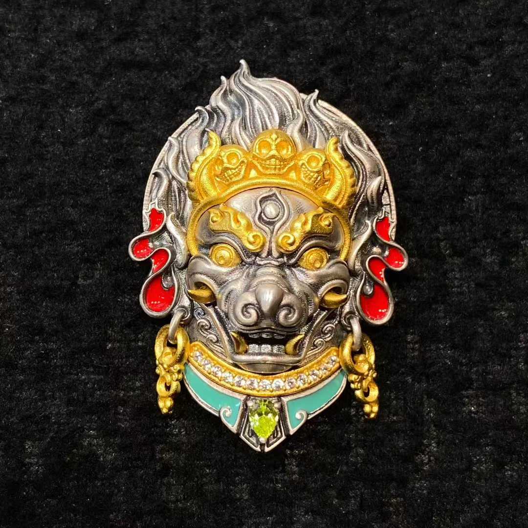 Tibetan Buddhist Jewelry Culture S925 Vajra Dharmapendant Jewelry Art