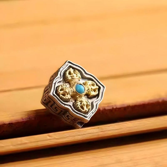 Tibetan-Buddhist Silver Copper Inlaid Vajra Mala Accessory