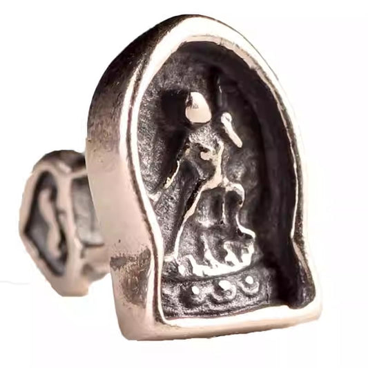 Tibetan-Buddhist Sterling Silver Mala Counter Clip Accessory
