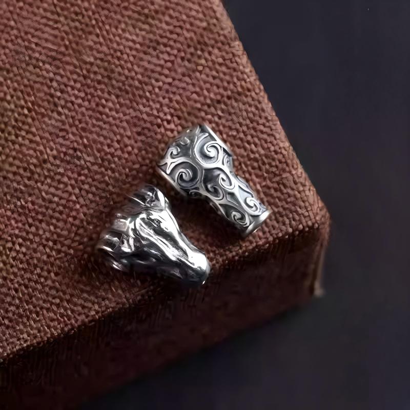 Tibetan-Buddhist Silver Guru Bead: Handmade Jewelry Tibetan Buddhist Jewelry