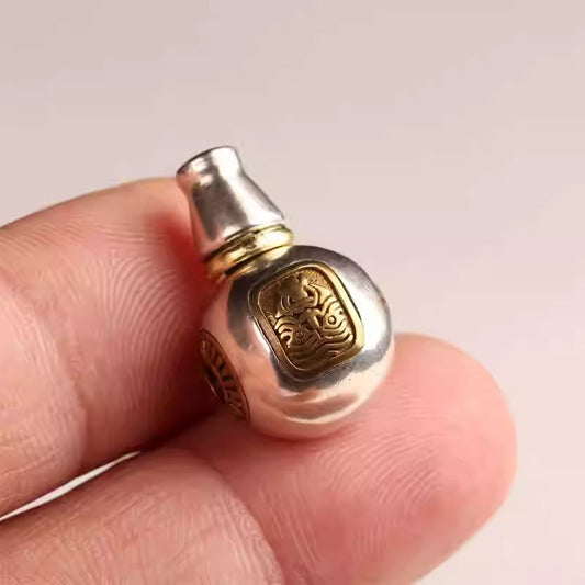 Tibetan-Buddhist Silver Zaki Lhamo Guru Bead: Handmade Jewelry Tibetan Buddhist Jewelry