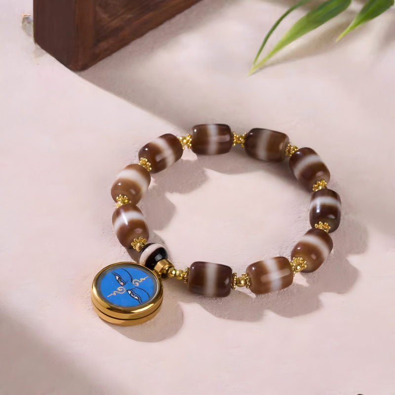 Tibetan-Buddhist Medicine Buddha Bead Natural Agate Tibetan Buddhist Jewelry