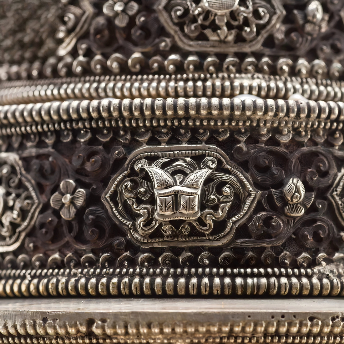 ibetan-Buddhist Nepal Silver-Gilded Copper Mandala Tibetan Buddhist Jewelry