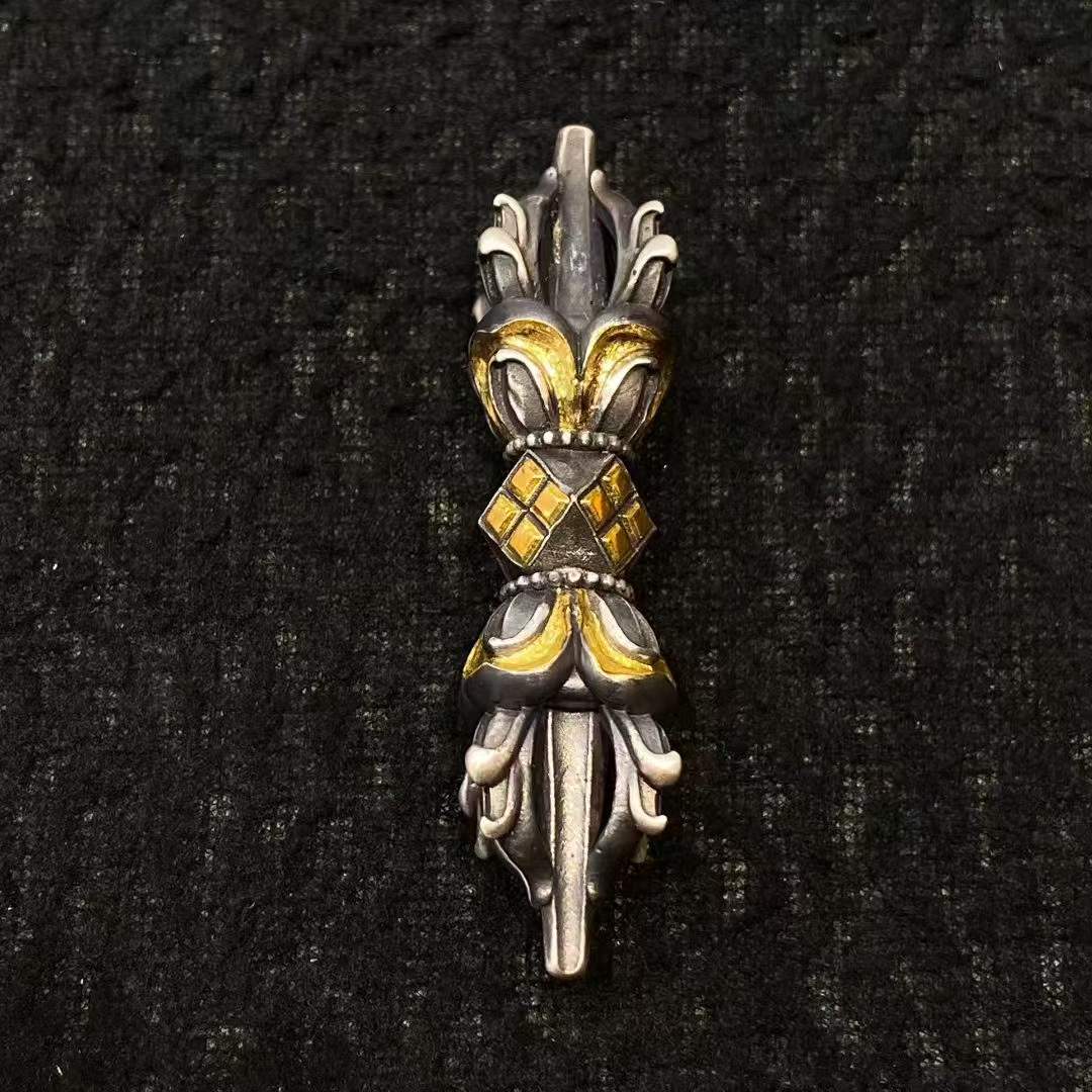 Tibetan-Buddhist 925 Silver Vajra Dorje Pendant · Handcrafted Spiritual Jewelry