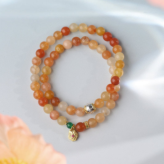 Tibetan-Buddhist Handcrafted Sandalwood Jade Bracelet - Jewelry Art