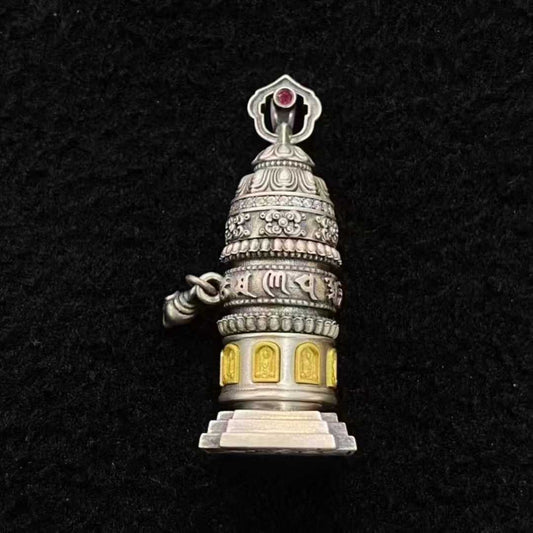 tibetan-buddhist-s925-prayer-wheel-pendant-jewelry-art