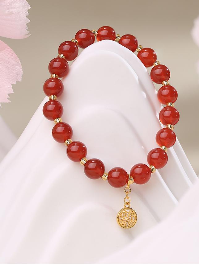 Tibetan Buddhism agate and glass beads | silver jewelry art
