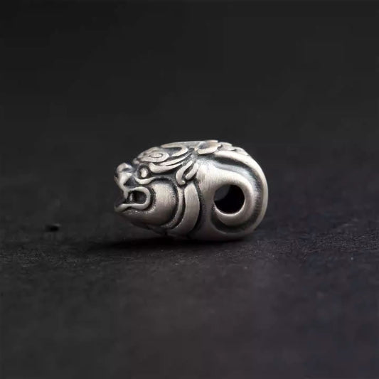 tibetan-buddhist-jewelry-culture-handmade-silver-pixiu-guru-bead-natural-agate-bracelet-je Tibetan Buddhist Jewelry