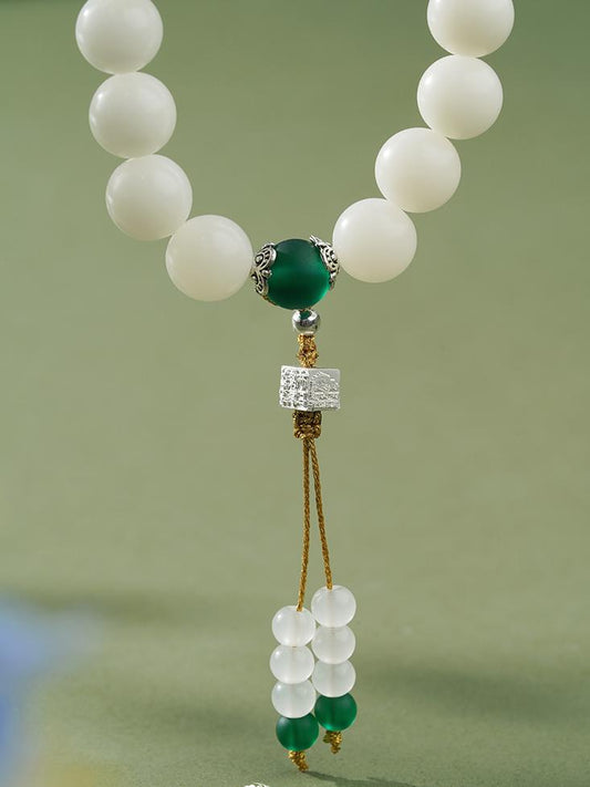 Tibetan-Buddhist White Bodhi Mala | Metal Jewelry Art