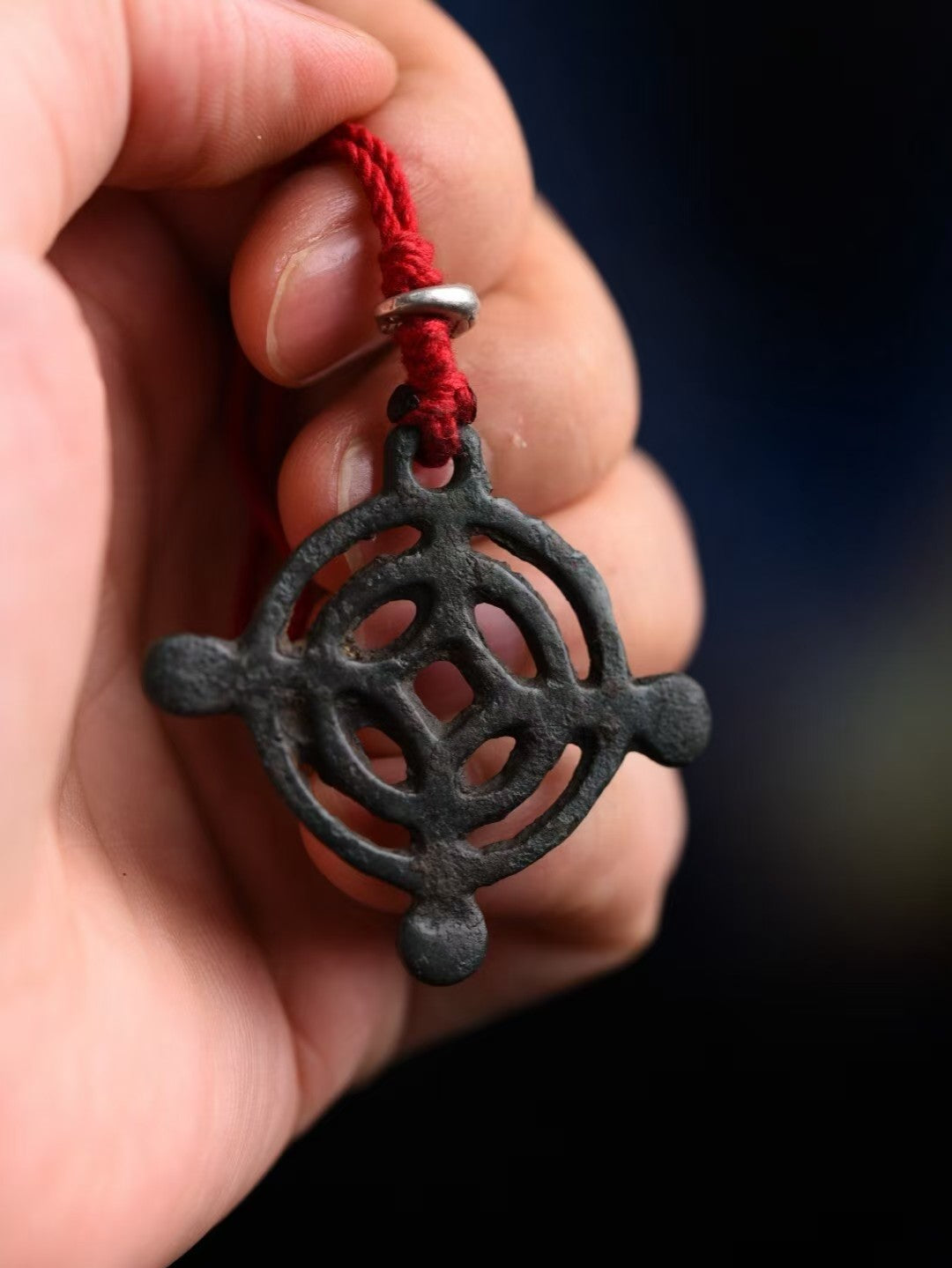 tibetan-buddhist Hand-Painted Togcha Mandala Pendant | Jewelry Art