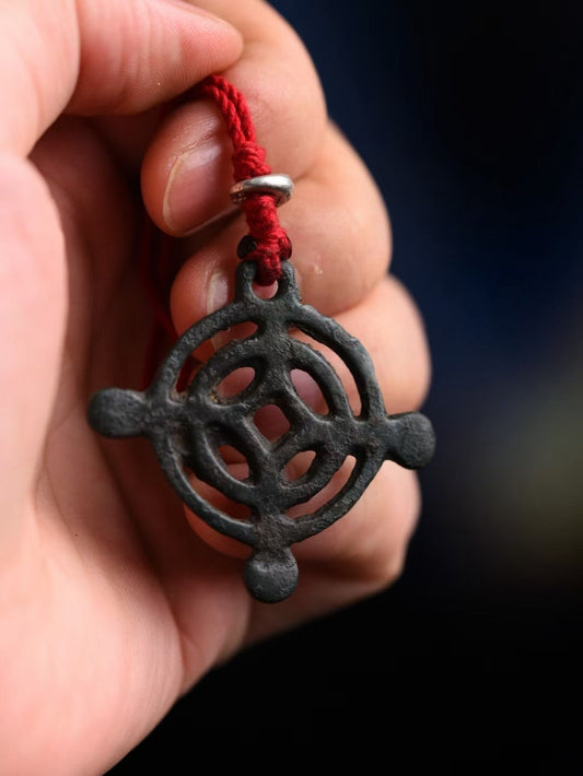 tibetan-buddhist Hand-Painted Togcha Mandala Pendant | Jewelry Art