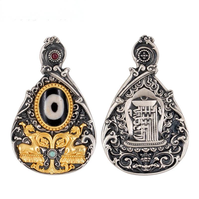One-Eye Double Deer Listening Sutra Tibetan Buddhist Jewelry