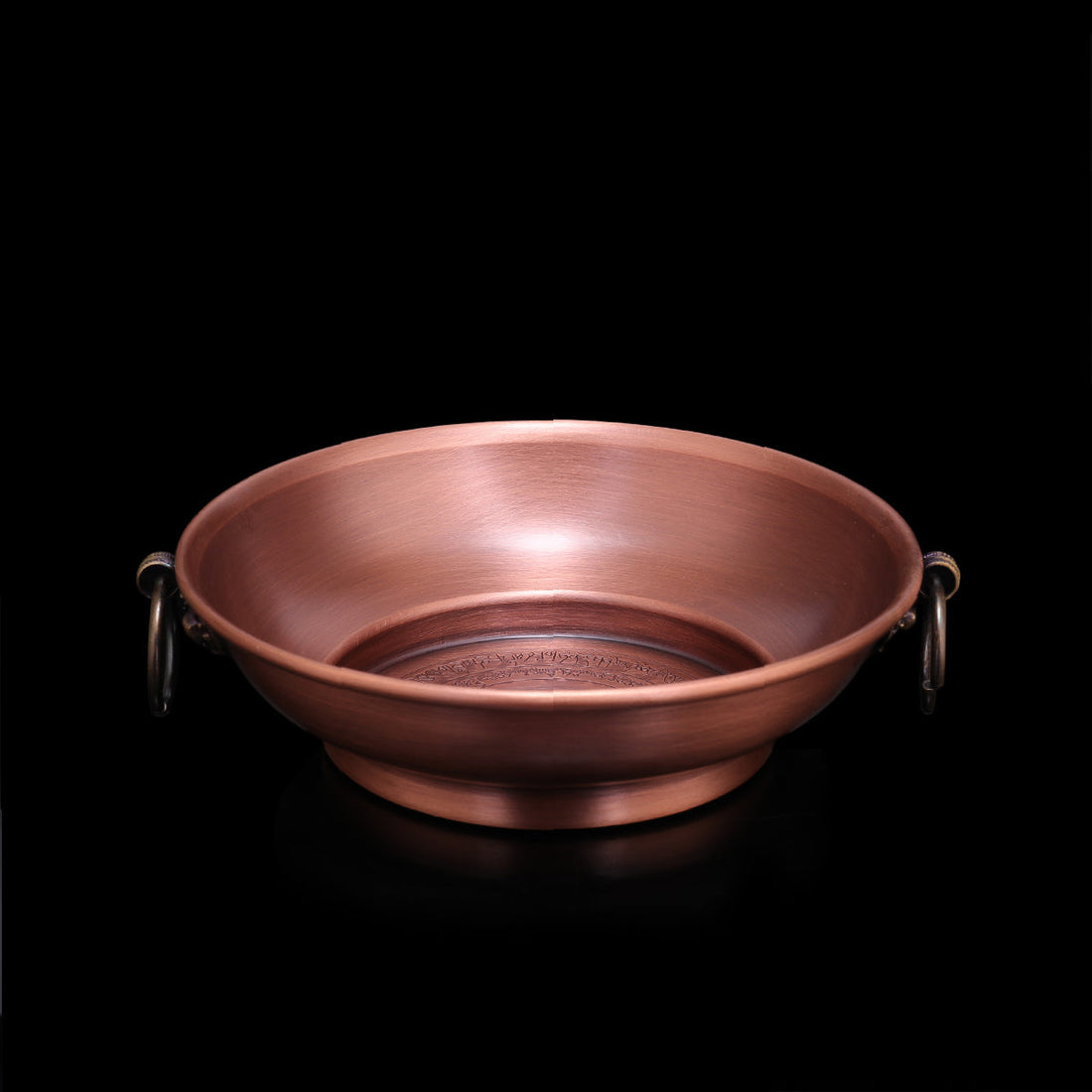 tibetan-buddhist Handmade Purple Copper Smoke Offering Tray Art