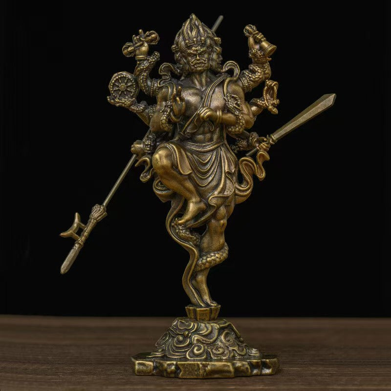 Tibetan-Buddhist Handcrafted Brass Vajra Tibetan Buddhist Statue