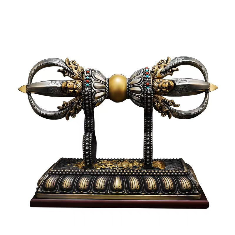 tibetan-buddhist Brass Yongle Style Vajra | Buddhist ritual implements Tibetan Buddhist Ritual Object