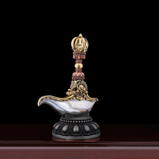 Tibetan Buddhist Handcrafted Vajra Axe Brass Copper White Copper Art