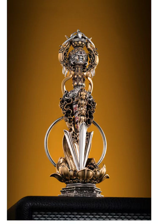 Tibetan-Buddhist Handcrafted Brass Phurba | Ritual Implements Art