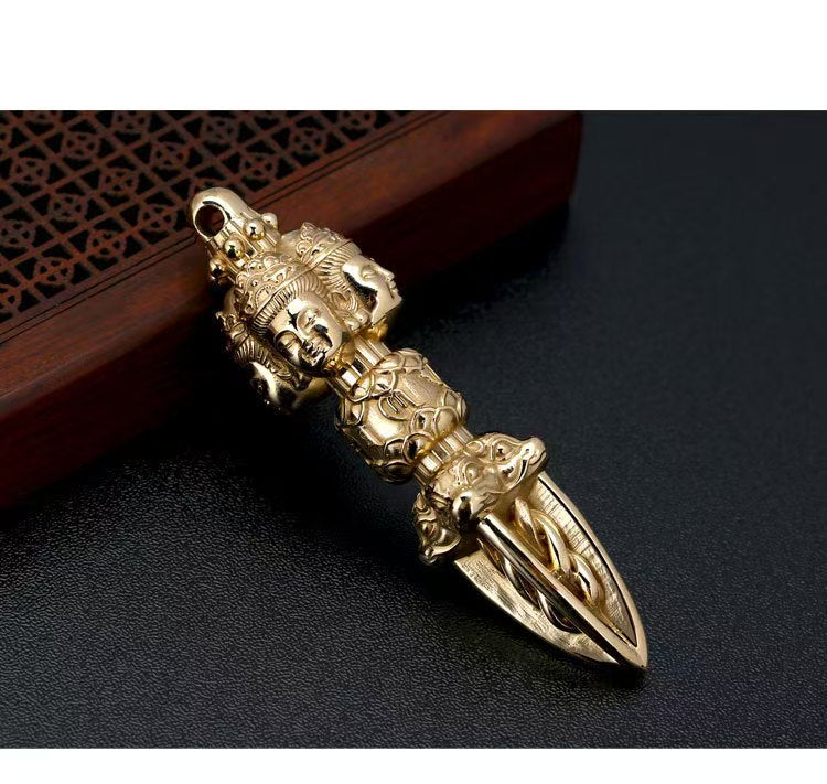 Tibetan-Buddhist Brass Vajra | Handcrafted Ritual Implements Art