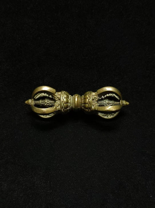 tibetan-buddhist Handcrafted Brass Five-Pronged Tibetan Buddhist Ritual Object