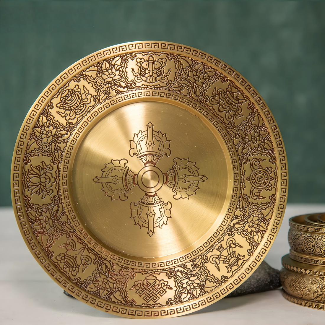 tibetan-buddhist Brass Mandala Tibetan Buddhist Jewelry