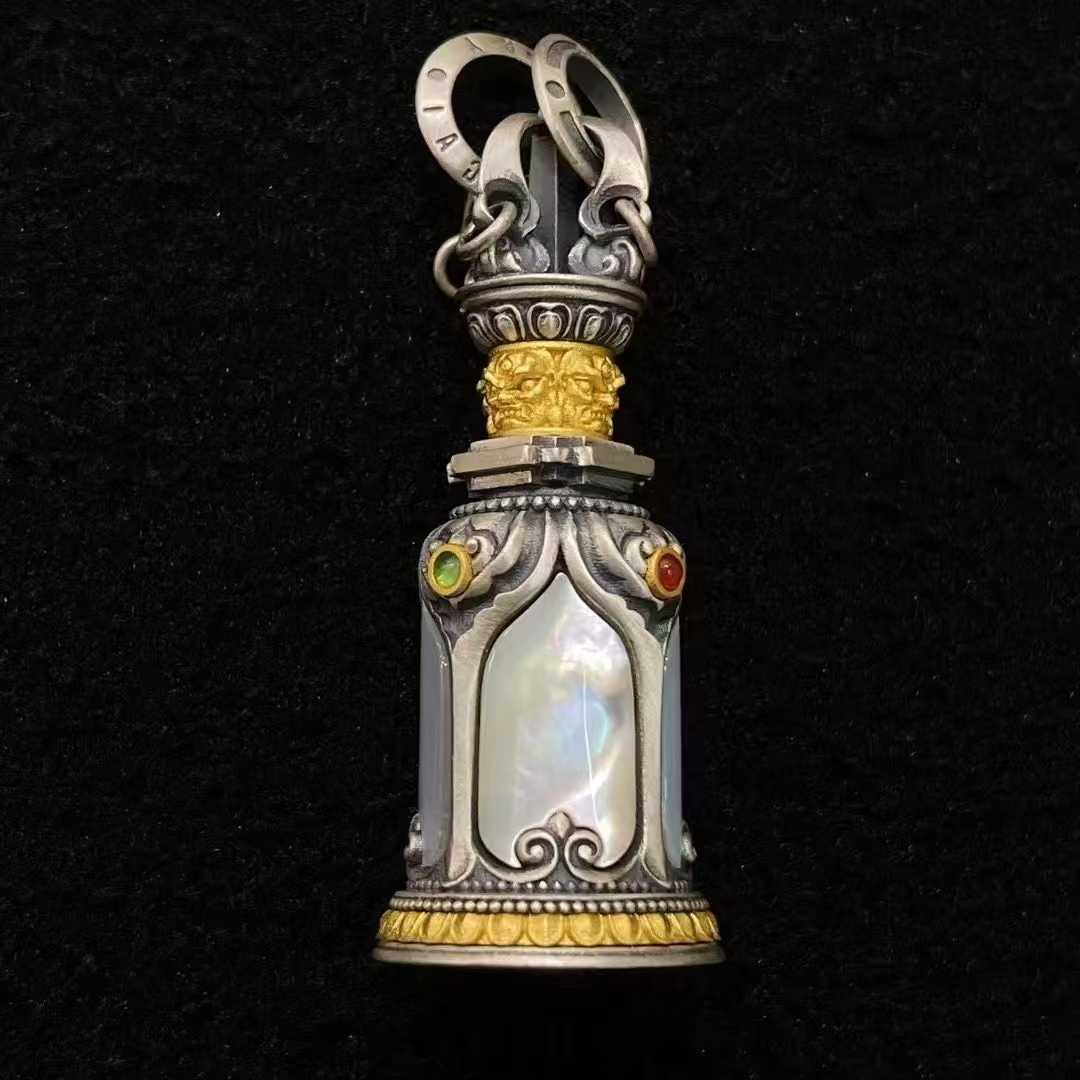 tibetan-buddhist S925 Silver Vajra Bell Handmade Pendant