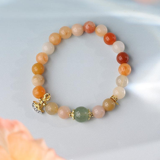 Tibetan-Buddhist Handcrafted Golden Silk Jade Bracelet - Jewelry Art