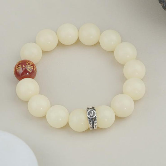 Tibetan-buddhist Bodhi Cinnabar Silver Bracelet | Jewelry Art Culture