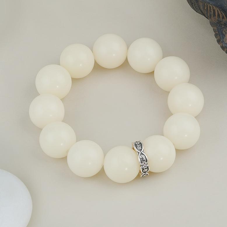 Tibetan-buddhist Bodhi White Jade Bracelet | Jewelry Art Culture
