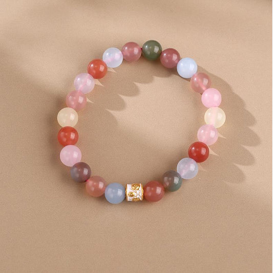 Tibetan-Buddhist Handcrafted White Agate Bracelet - Jewelry Art