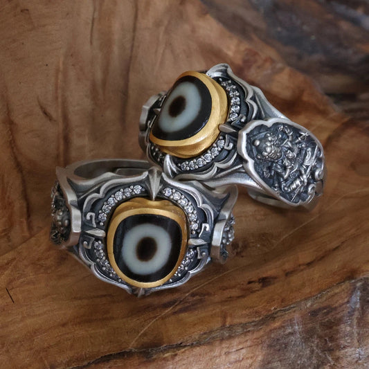 tibetan-buddhist Silver Morichiten Yellow Jambhala Ring Jewelry Tibetan Buddhist Jewelry