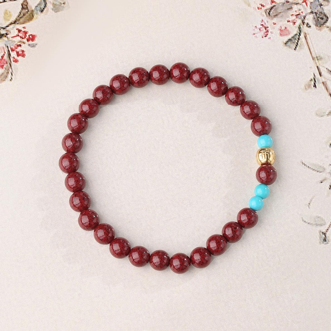 Tibetan-buddhist Cinnabar Glass Bracelet | Jewelry Art Cultur