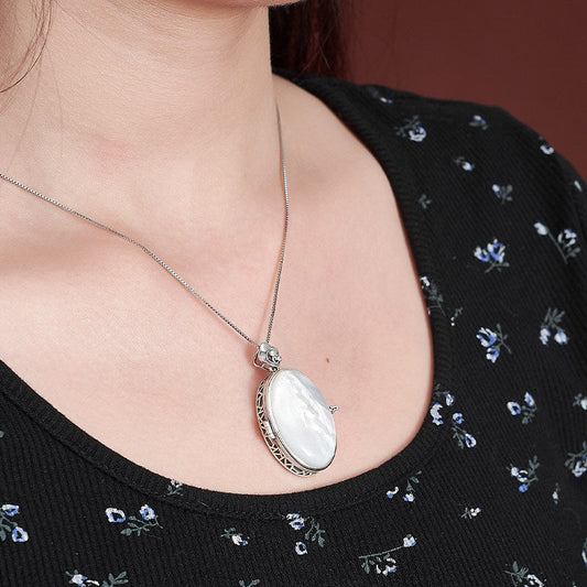 tibetan-buddhist Pearl Shell Ghau Box Silver Tibetan Buddhist Jewelry