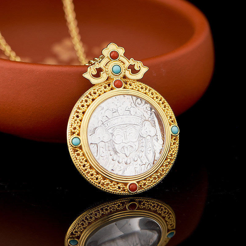 tibetan-buddhist Zhakilam White Crystal S925 Silver Tibetan Buddhist Jewelry
