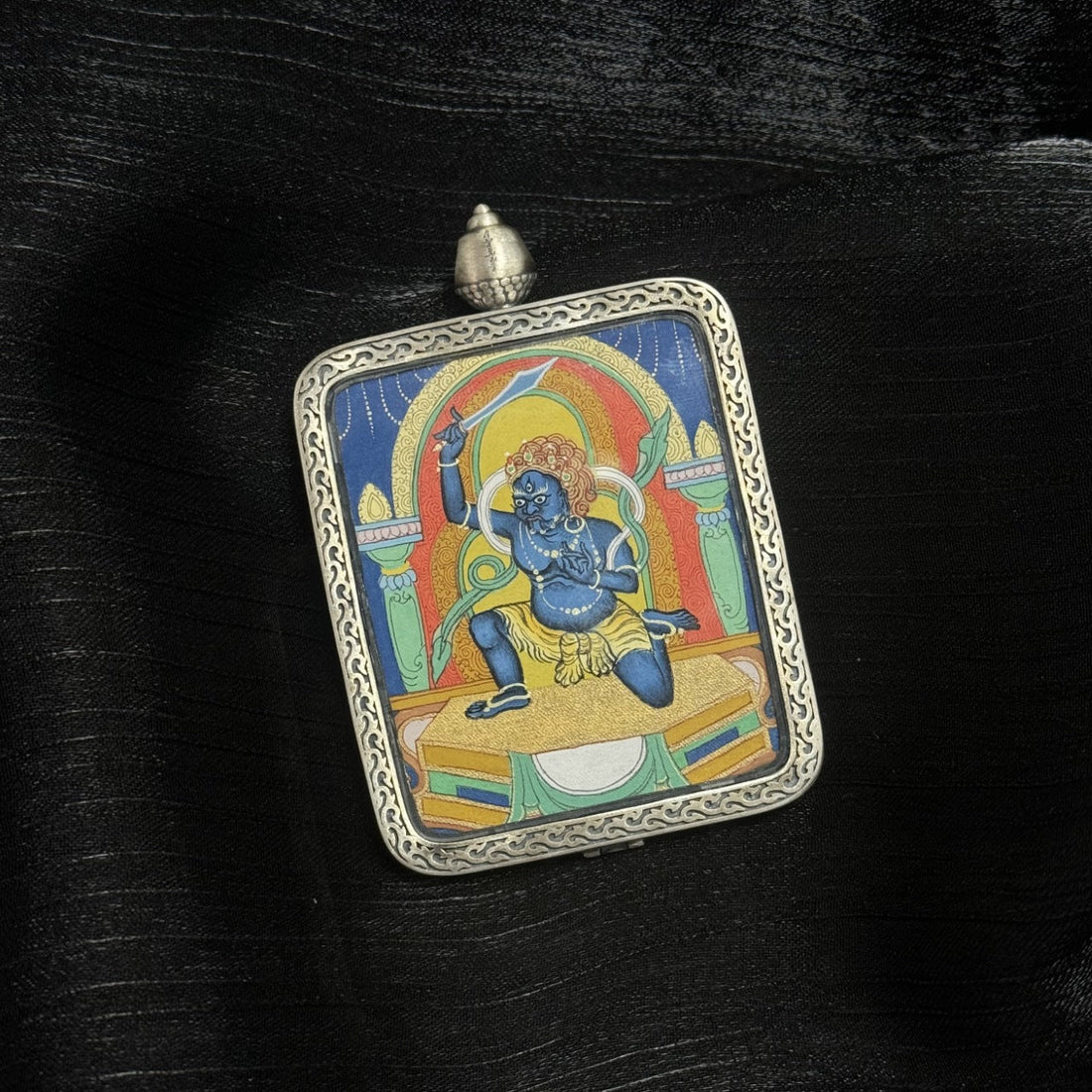 Acala (Fudō Myōō) Chigung Thangka Pendant: The Immovable Wisdom King and Guardian