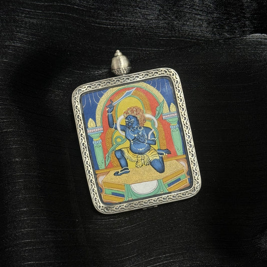 Acala (Fudō Myōō) Chigung Thangka Pendant: The Immovable Wisdom King and Guardian