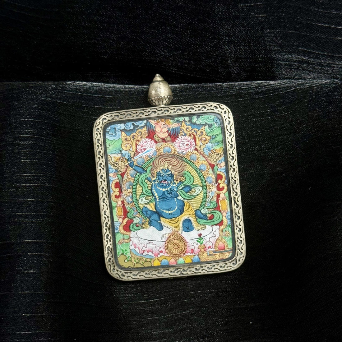 Acala Menri Thangka Pendant: The Immovable One and King of the Wisdom Kings
