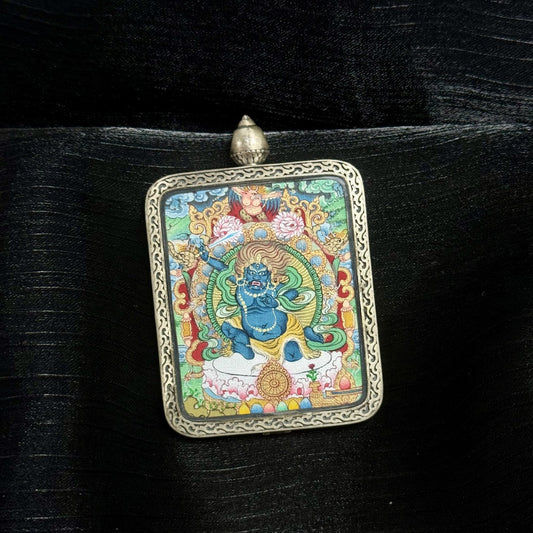 Acala Menri Thangka Pendant: The Immovable One and King of the Wisdom Kings