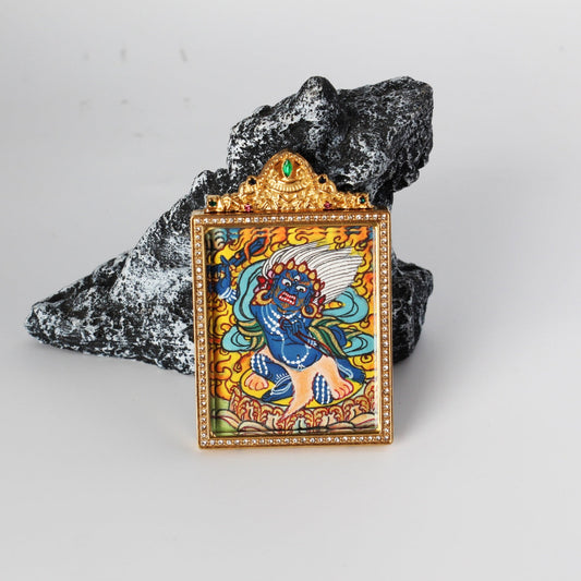 4x5cm Nepal Elegant Acala (Fudo Myo-o) Buddhist Pendant: The Immovable Wisdom Tibetan Buddhist Jewelry