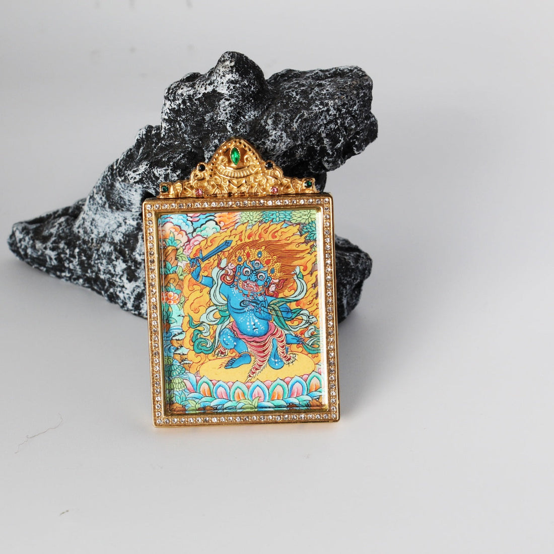 4x5cm Nepal Premium Acala (Fudo Myo-o) Buddhist Pendant: The Immovable Wisdom Tibetan Buddhist Jewelry