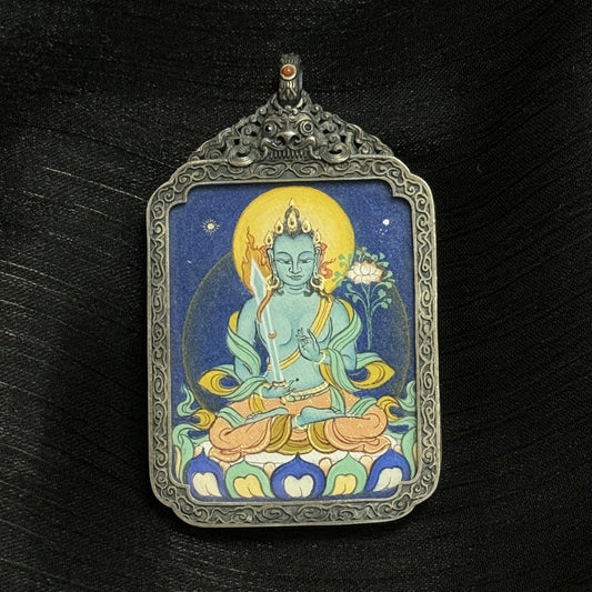 3.5x4.5cm Bold Akasagarbha Buddhist Pendant: The Bodhisattva of Treasury and Tibetan Buddhist Jewelry