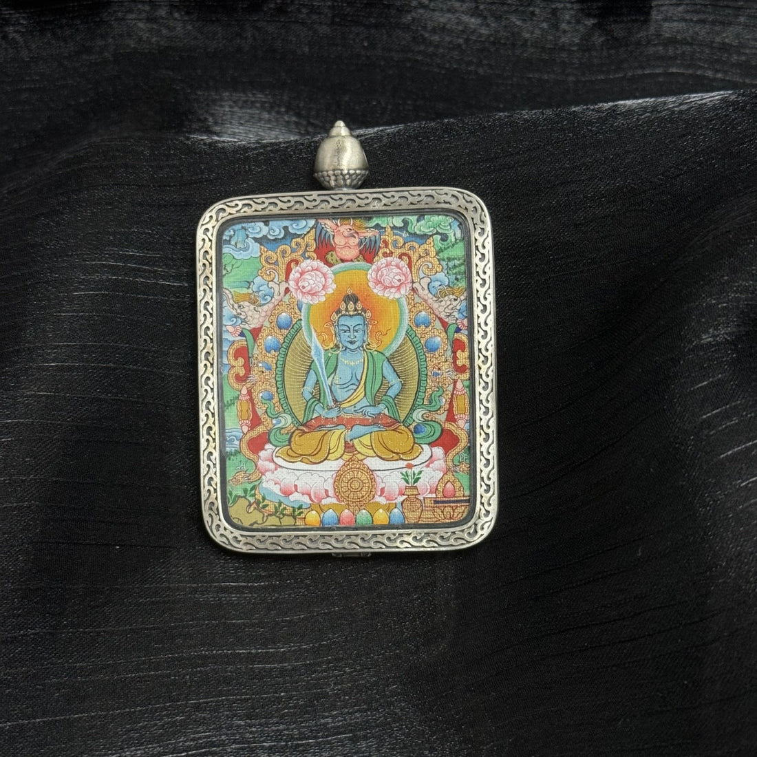 4x5cm Menri Akasagarbha Buddhist Pendant: The Bodhisattva of Treasury and Tibetan Buddhist Jewelry